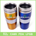 Double wall 16 oz Stainless steel drinking bling diamind tumbler